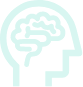 Outline of a head with line drawing of a brain which indicates an active mind.